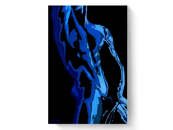 Blue Aqua Man On Canvas
