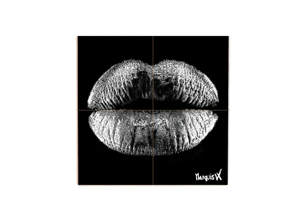 Lips White  4-1 Coaster - Image 2