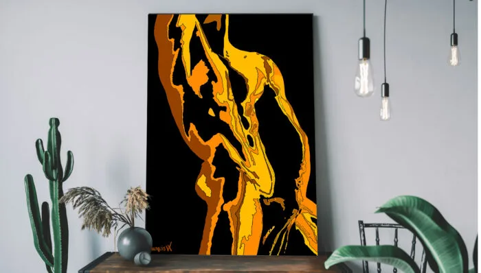 Gold Aqua Man On Metal - Image 4