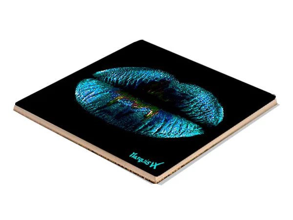 Lips  Teal Black Single Coaster - Image 3