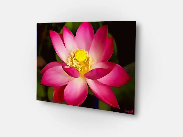 Pink Lotus On Metal - Image 3