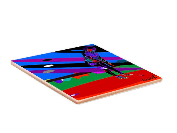 Female Retro Golfer Single Coaster - Image 2