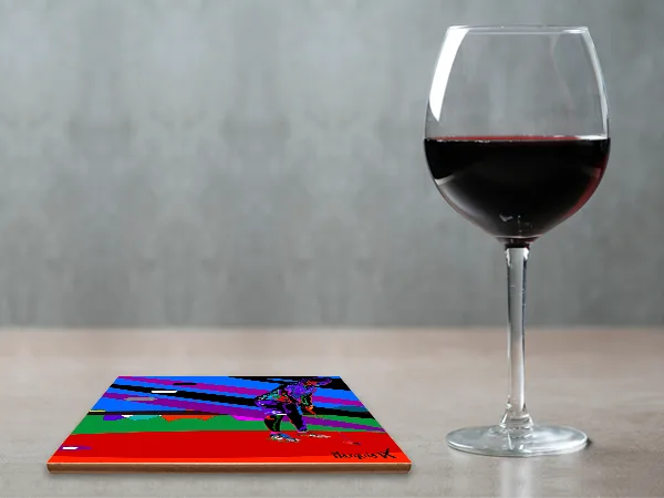Female Retro Golfer Single Coaster - Image 3