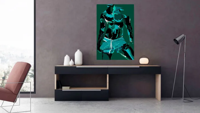 Teal David Teal On Canvas - Image 2