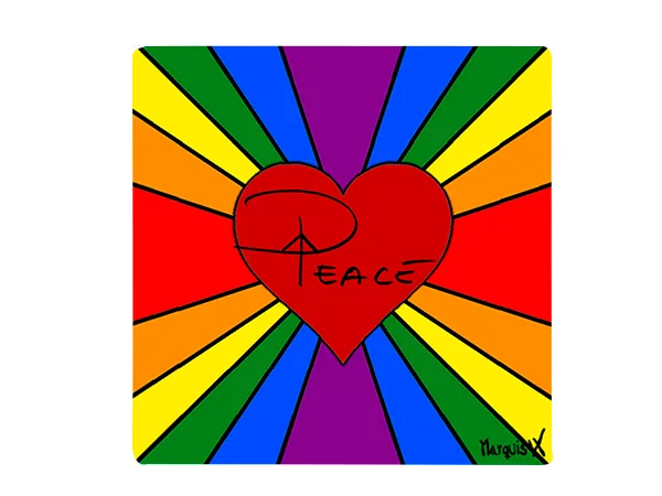 Big Love Big Heart Red Peace Single Coaster