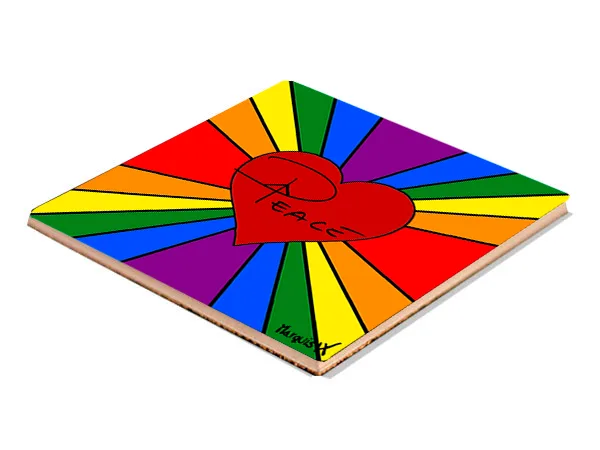 Big Love Big Heart Red Peace Single Coaster - Image 2