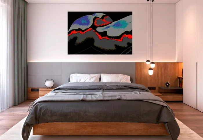 Baby Back Red Black On Canvas - Image 4