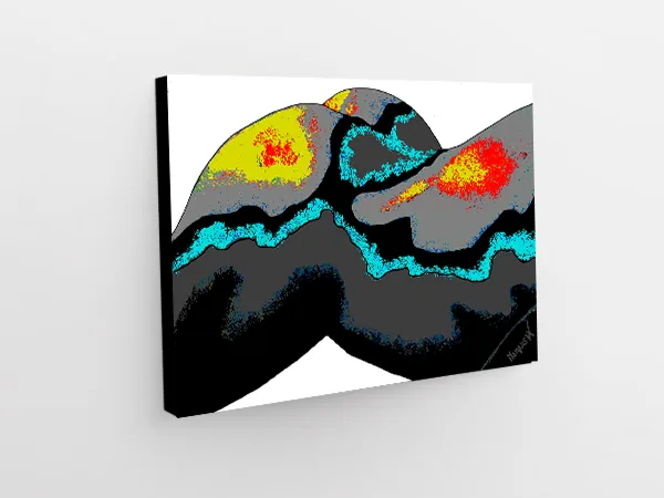 Baby Back Teal White On Canvas - Image 2