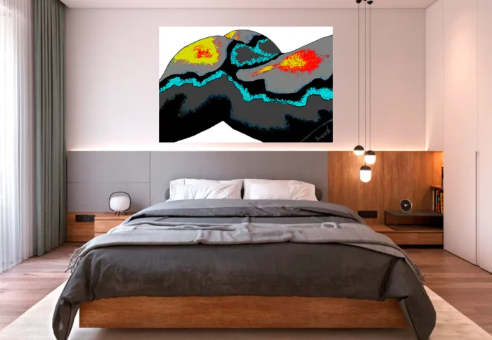 Baby Back Teal White On Canvas - Image 4