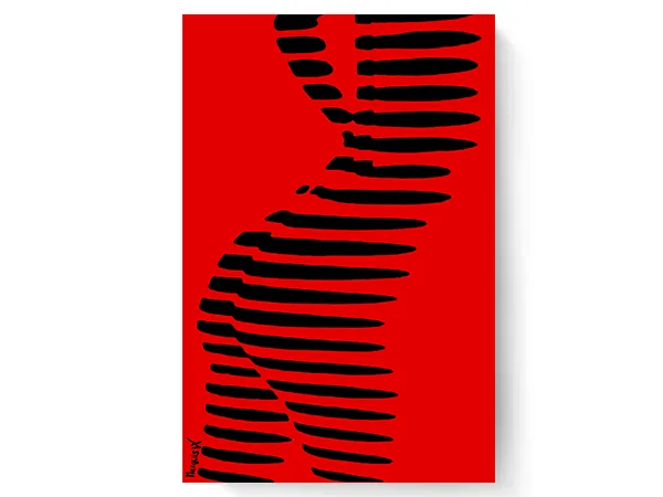 Red stripe zebra On Canvas