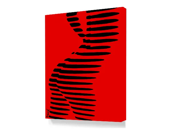 Red stripe zebra On Canvas - Image 4