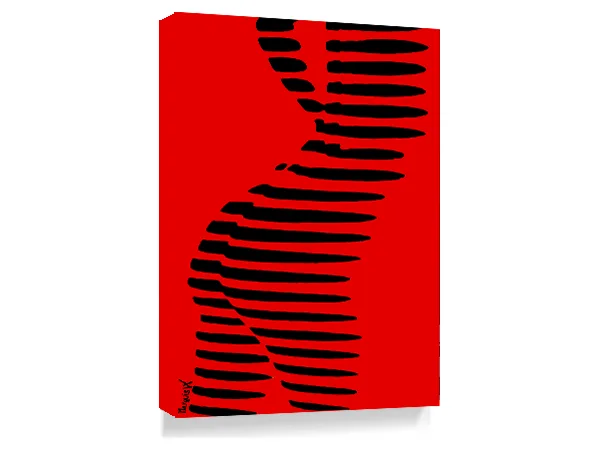 Red stripe zebra On Canvas - Image 2