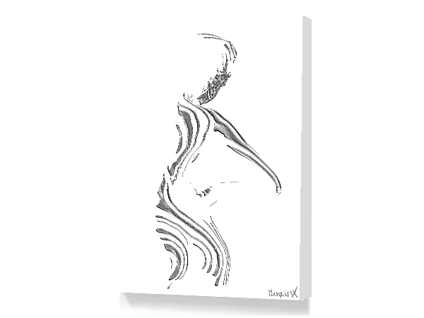 Silver Fiery Back White Or Silver On Canvas - Image 4