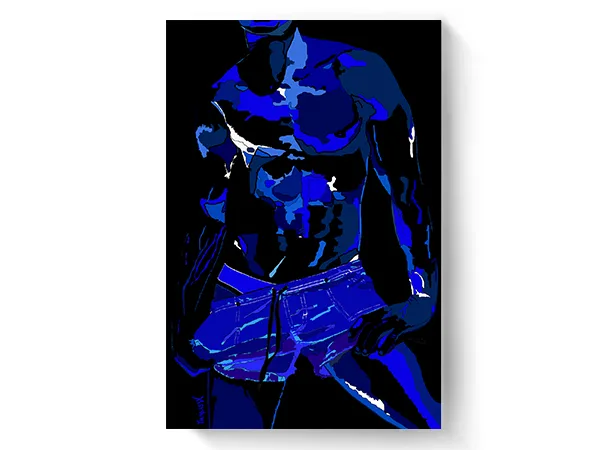 Blue David Black On Canvas Painting